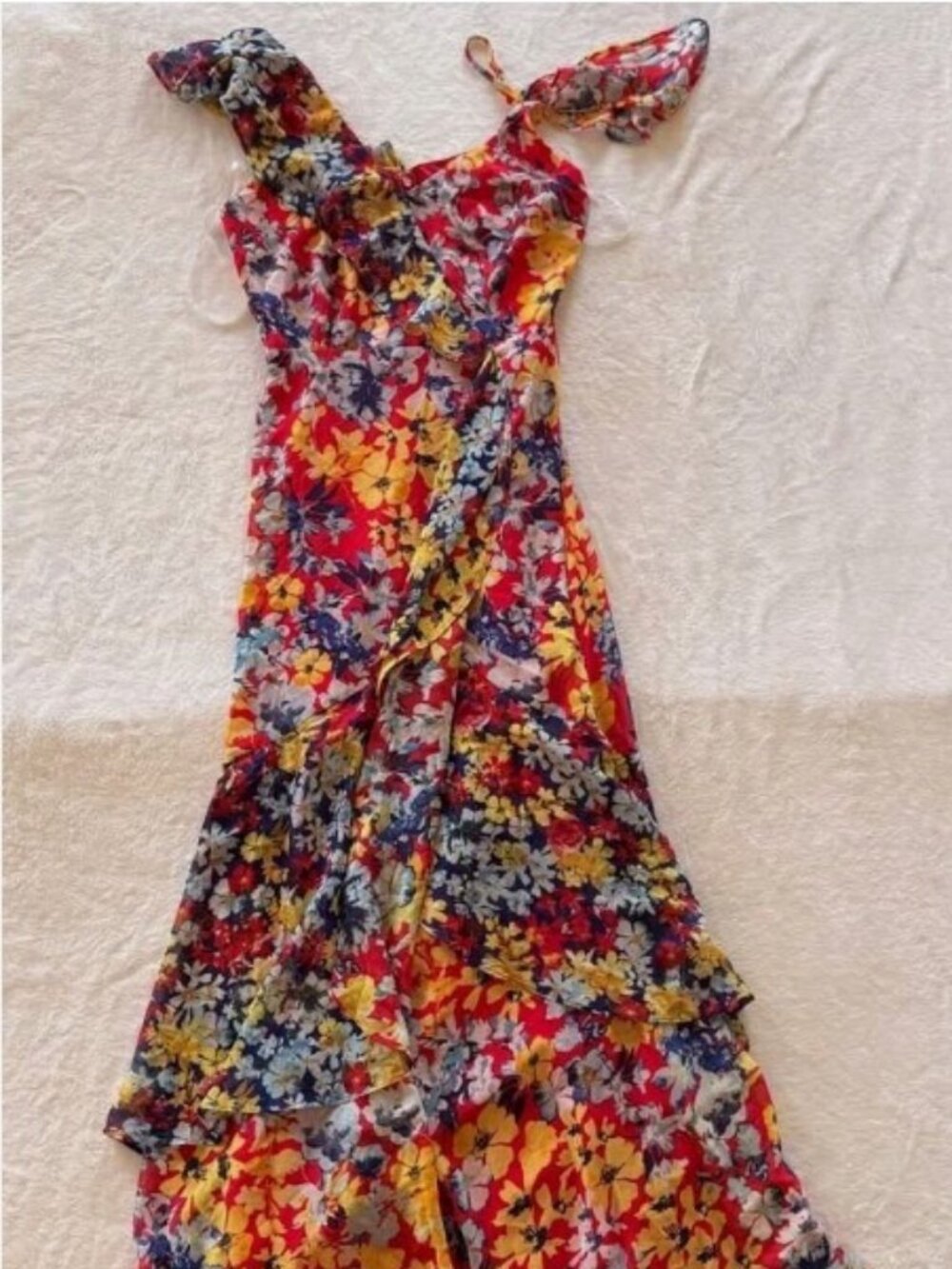 ❤️ Lulus “Radiant Ruby” Floral Chiffon Maxi Dress – Women’s XS - Picture 1 of 10